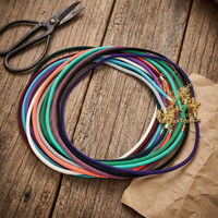 Cordon de fabrication de bijoux personnalisés en acier inoxydable, fermoirs en laiton, cordon tressé en nylon multicolore, cordon en soie, extrémités dorées pour collier