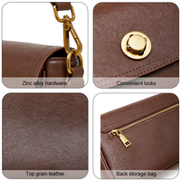 Sac à bandoulière en cuir véritable vintage structuré à rabat convertible pour le bureau et les trajets quotidiens, sac bandoulière pour femme, ODM, marque privée