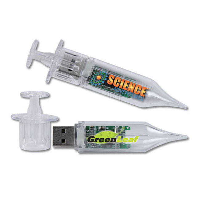 Plastic Syringe Shaped USB Flash Drive 2.0 1GB 2GB 4GB Memory Stick 3.0 8GB 16GB 32GB for Doctors and Hospitals