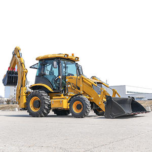 Pemuatan Backhoe serbaguna dengan Bucket dan Lampiran garpu untuk beberapa tugas konstruksi - Product Image 3