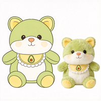 Adorable Ours en Peluche Vert en Gros, Peluche Ours Mignon avec Bavoir Avocat, Peluche Ours Avocat Personnalisée Mignonne et Rembourrée