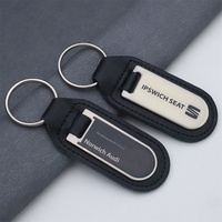 Porte-clés en cuir bleu marine gravés sur mesure avec plaque métallique pour les promotions des concessionnaires automobiles, cadeaux de marque de luxe