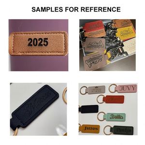 Custom Logo Laserable Pu <b>Leather</b> <b>Keychain</b> Rectangle Circle Oval Shape Promotional Gifts Luxury Blank Keyring for Laser Engraving - Product Image 4