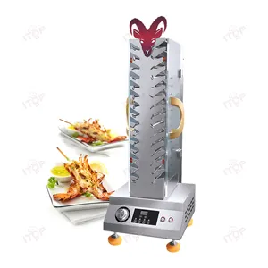 Commerciële Barbecue Grill Elektrische Verwarming Bbq Roker Automatische Flip Hangende Spies Gedraaide Machine