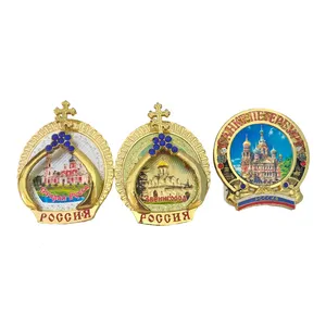 Wholesale Russian Style City Tourist Souvenirs Refrigerator Magnet Home Decoration Dubai Zinc Alloy Metal Custom Logo Love Y4569