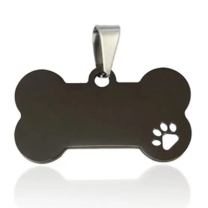 Etiqueta de identificación de perro en blanco de metal Placa de identificación de aluminio Forma de hueso Cadena grabada Collar Etiqueta de collar Placa de identificación de Mascota de metal <span class=keywords><strong>para</strong></span> grabado - Product Image 1