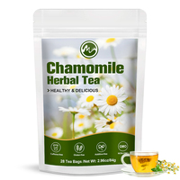 Thé aux herbes de camomille à marque privée - Favorise la relaxation et le soulagement du stress - Casher, sans OGM, sans caféine, sans additifs - 28 sachets de thé
