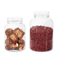 Pot en verre avec couvercle en verre, récipient de stockage hermétique en verre pour aliments, pâtes, café, bocaux d'organisation en verre pour la maison et la cuisine