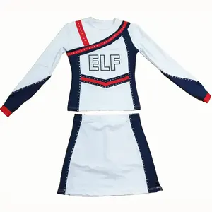 Uniforme de dança metálica brilhante, uniforme de dança personalizado cheerleading