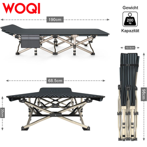 Woqi Tùy Chỉnh Du Lịch Ngoài Trời Có Thể Gập Lại Cắm Trại Giường Xách Tay Siêu Ánh Sáng Bãi Biển Giường - Product Image 2
