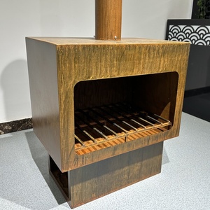 Rust Corten Steel Outdoor <strong>Garden</strong> Fireplace Modern Style Large <strong>Log</strong> <strong>Burner</strong> - Product Image 3