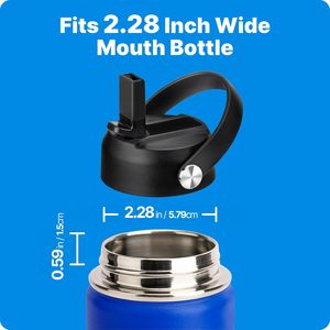 Nouvelle gourde isotherme sous vide en acier inoxydable, grande capacité 22/32oz, avec couvercle et poignée, sans BPA, écologique, en plastique, avec paille, maintien au chaud/froid 12-24h - Product Image 4