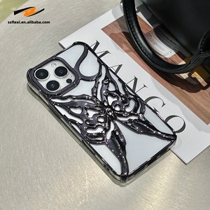 Luxury Plating Butterfly <strong>Cooling</strong> Cover Hollow Out Breathable Soft TPU <strong>Phone</strong> <strong>Case</strong> for iPhone 12 13 14 15 16 Pro Max - Product Image 2