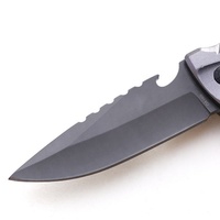 Couteau de poche pliant en aluminium et bois, lame dentelée en acier inoxydable 3CR13, couteau de camping DIY