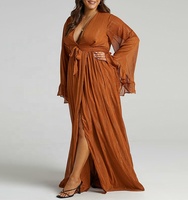 Robe de demoiselle d'honneur maxi en mousseline de soie dorée métallisée personnalisée pour femme, élégante, grande taille, robes décontractées d'été pour femmes