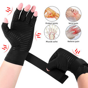 Luvas de Compressão de Fibra de Cobre Sem Dedos para Artrite com Suporte para Mãos e Punho, Alívio para Doença de Raynaud - Poliéster de Verão - Product Image 5