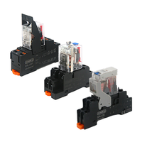 Modul Relay Miniatur Transparan 110V AC dengan Soket Basis, Normal Terbuka