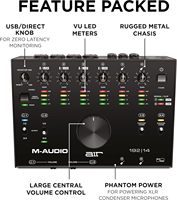 Interfaz de Audio USB-C M-AUDIO AIR 192x14 para Grabación en Estudio, 8 Entradas/Salidas MIDI, Software MPC para Ableton Live Lite, Hecho en China