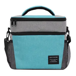 Sac isotherme de grande capacité 15L de haute qualité sac de boîte à lunch à double compartiment isolé avec doublure PEVA étanche pour pique-nique de travail