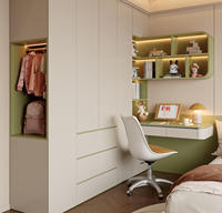 Armoire en bois massif intégrée de style européen moderne avec bureau intégré, meubles modulaires écologiques pour hôtel, salon, chambre à coucher