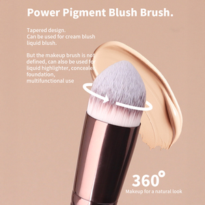Juego de 5 Brochas de Maquillaje de Doble Punta con Mango Metálico, Pelo Sintético Premium para Difuminar, Base, Contorno, Corrector y Polvo - Product Image 6