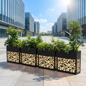 Jardinières sur mesure de grande taille pour jardin, en métal et acier, pots de fleurs d'extérieur de grande taille - Product Image 2