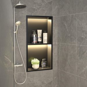 Étagère en acier inoxydable intégrée pour <span class=keywords><strong>niche</strong></span> de toilette de salle de bain dans la salle de bain de luxe 304 insert de <span class=keywords><strong>niche</strong></span> de douche avec lumières - Product Image 1