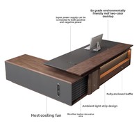 Vente en gros Bureau d'angle esthétique moderne de luxe en L Table de direction en bois massif durable pour patron directeur avocat