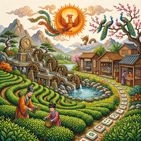 Tapis de Mahjong de Luxe Écologique Personnalisé 2026 Juillet, Motif Paysage Chinois, Antidérapant, Pliable en Caoutchouc pour Table de Jeu à Domicile et en Voyage