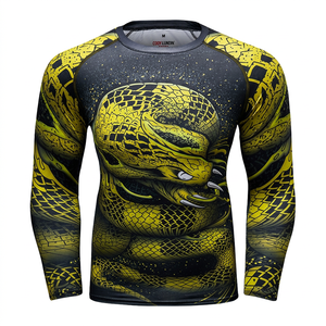 เสื้อรัดกล้ามเนื้อแขนยาวสำหรับผู้ชาย COOYLUNDIN สำหรับ MMA BJJ พิมพ์ลายแบบ Heat-Transfer สีสันตามสั่ง น้ำหนัก 220 กรัม แห้งเร็ว ไร้ตะเข็บ สำหรับเล่นกีฬา - Product Image 1
