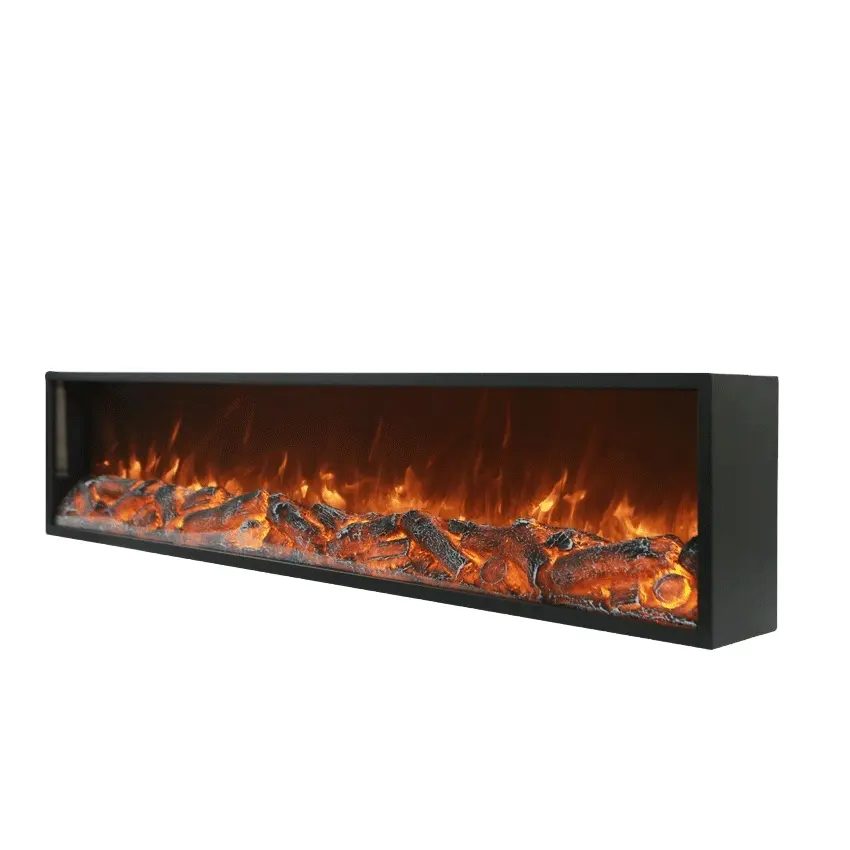 Fogo moderno de vapor aquático, 110 "led, mudança de cor, decorativo, ce, chama vermelha, inserção, 3 lados, lareira elétrica