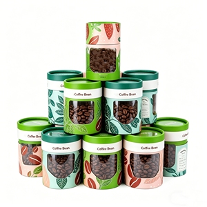 Tubos de Cartón Kraft Blancos con Logotipo Personalizado, Envases de Papel de Grado Alimenticio para Granos de Café, Latas con Tapa de Plástico para Té y Manualidades - Product Image 1