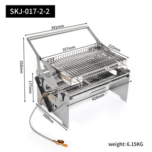 Parrilla de Barbacoa Personalizada, de Carbón <span class=keywords><strong>y</strong></span> Gas, <span class=keywords><strong>para</strong></span> Exteriores, Camping, con Base Plegable - Product Image 4