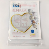 Sacs d'emballage imprimés en couleur, résistants à l'humidité, thermoscellables avec bande adhésive pour ballons en latex, en matériau BOPP/PET