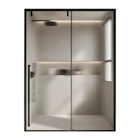Cabine de douche manuelle moderne et étanche avec double vitrage trempé et porte coulissante en acier inoxydable pour salle de bain