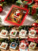 Meilleures ventes transfrontalières : Étiquette de Noël en acrylique Père Noël, impression numérique, estampage à chaud, design de sceau exquis, cadeau de fêtes