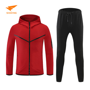 Tute da Ginnastica da Uomo All'ingrosso con Zip, Set 2 Pezzi con Cappuccio, <span class=keywords><strong>Tuta</strong></span> da Jogging <span class=keywords><strong>in</strong></span> <span class=keywords><strong>Pile</strong></span> Tecnico, Tute Sportive Personalizzabili con Logo per Uomo - Product Image 3