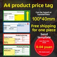 Étiquettes de prix pour supermarché, papier couché de marque turque imprimable A4, usage industriel, médicaments, préservatifs, 100x40mm, bleu