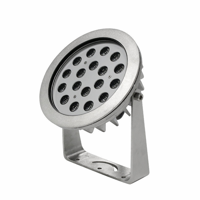 54/72w Dmx512 RGB Round 316L Stainless Steel Fountain Light 24v Underwater Ip68 Underwater Led Spotlights