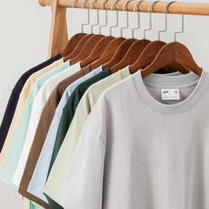 High Quality 100% Cotton 240gsm Loose Custom logo Fit Plain Dyed Anti-Shrink Eco-Friendly Anti-Pilling Spring/Summer <b>TShirt</b> - Product Image 2