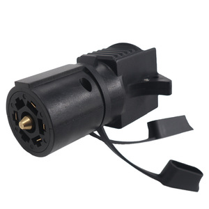 7 To 5 Pin Trailer <b>Plug</b> <b>Adapter</b> Black Ac Output For Car Connector Conversion - Product Image 1