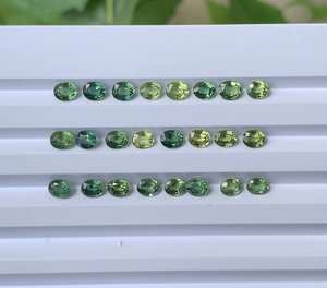 Zafiro Verde Natural |   Zafiro de Corte Ovalado de 5.0x4.0mm |   Zafiro Natural para Anillos de Boda y Par de Pendientes |   OM GEMS TZ Origin - Product Image 3