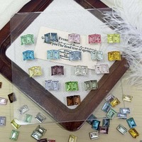 Plus de 20 couleurs de strass pour ongles en forme de rectangle émeraude, cristal K9, pierres plates en vrac pour la décoration professionnelle des salons de manucure
