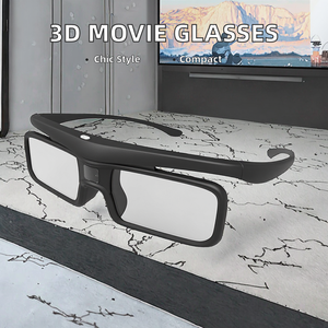 Shopify <span class=keywords><strong>Agent</strong></span> <span class=keywords><strong>de</strong></span> livraison directe Lunettes 3D modernes noires actives pour la maison Lunettes ABS DLP Obturateur Lunettes 3D - Product Image 3