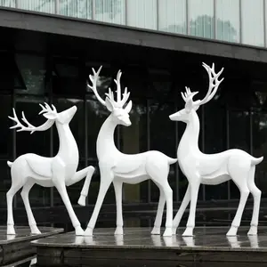 Açık Modern özelleştirilmiş yaşam fiberglas reçine heykel boy Minimalist renkli hayvan geyik heykel - Product Image 1