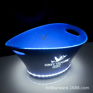 Seau à glace lumineux en plastique pour bar, avec LED, pour bière, cocktails et vin, et pour boîte KTV, avec motif logo Geese <span class=keywords><strong>GREY</strong></span> <span class=keywords><strong>GOOSE</strong></span> <span class=keywords><strong>VODKA</strong></span> - Product Image 2