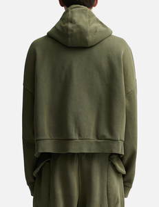 Wholesale Oversized Cropped Full Zip Hooded Jacket Men <strong>Snood</strong> Cowl Neck <strong>Hoodie</strong> Blank Streetwear Custom Logo OEM ODM Plain Hoodies - Product Image 5