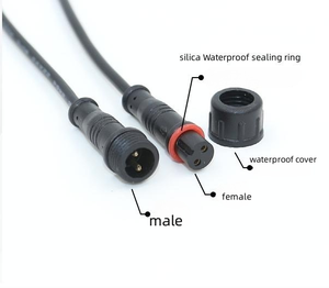 Konektor Kabel QUANWEI Sistem Sensor Tahan Air Luar Ruangan IP65 Male to Female Power Supply Tahan Air 2-pin M12 - Product Image 5