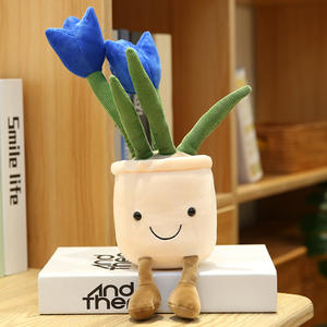 Plante succulente en pot en peluche douce, motif dessin animé mignon, en forme de cactus, jouet, poupée, coussin, avec motif de bouquets de fleurs imprimés, pour usage domestique et hôtelier, vente en gros - Product Image 5