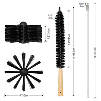Brosse de nettoyage industrielle TDF Premium en fibres synthétiques avec revêtement Picote, personnalisation OEM, diamètre 100 mm, manche en caoutchouc pour tuyaux d'égout
